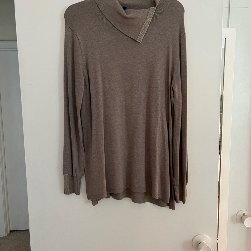 Women's Brown Cowl Neck Sweater